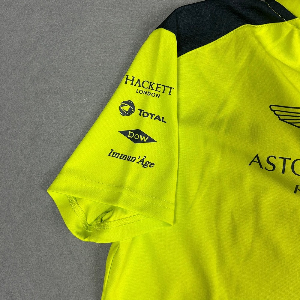 Hackett Aston Martin Racing Team Polo Shirt Womens XL Neon Green - Picture 8 of 12